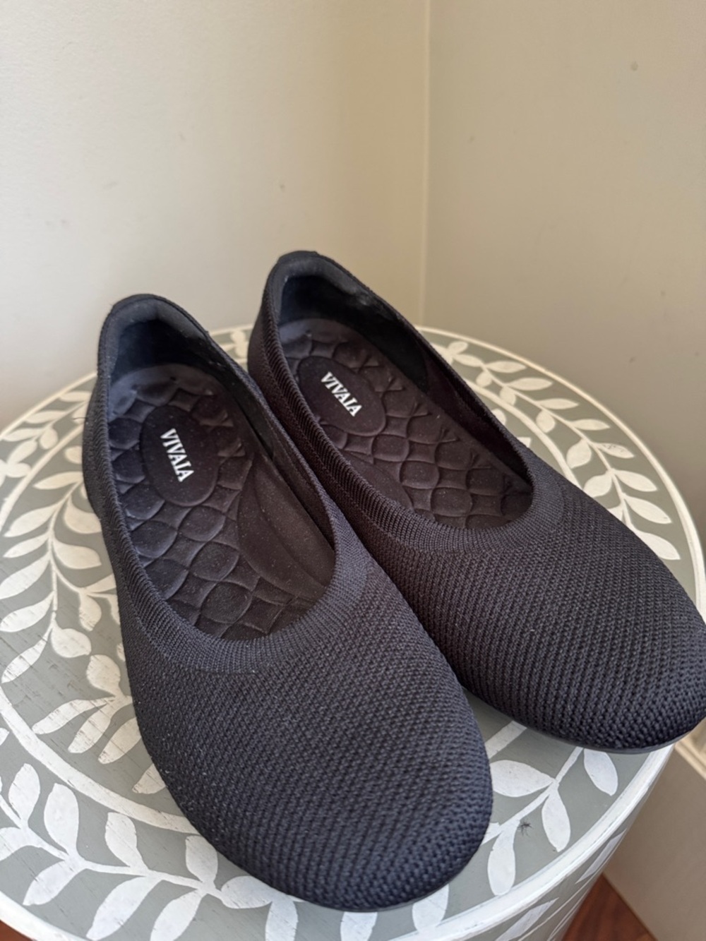 VIVAIA Black Knit Slip-On Ballet Flats sz 9.5 - Picture 3 of 10